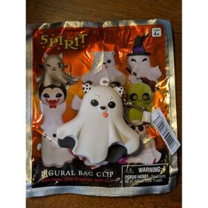🍁 3/$20 Spirit Halloween 2024 Figural Bag Clip DOG GHOST New Blind Pack Box